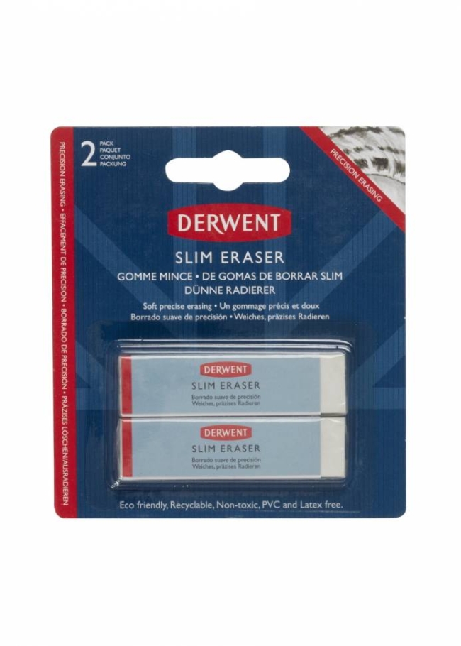 Набор ластиков тонких для рисования Derwent Slim Eraser 2 штуки купить в художественном магазине ArtCraft.Space с доставкой по всему миру