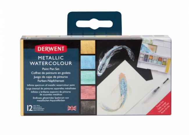 Акварель металлик Derwent Inktense Metallic набор 12 цветов в кейсе купить в художественном магазине ArtCraft.Space с доставкой по всему миру
