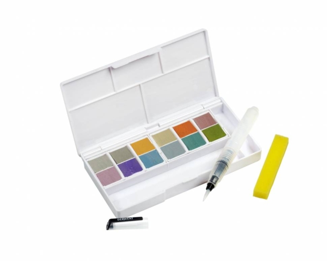 Акварель металлик Derwent Inktense Metallic набор 12 цветов в кейсе купить в художественном магазине ArtCraft.Space с доставкой по всему миру
