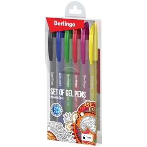Набор гелевых ручек Berlingo "Triangle Gel" 6шт., 06цв., 0,5мм, корпус ассорти