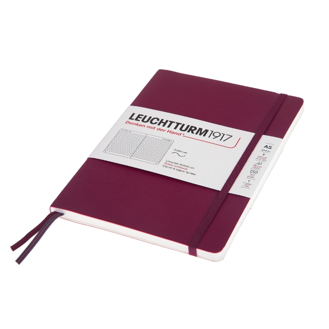 Блокнот Leuchtturm1917 Classic A5 (14.5x21см.) 80г/м2 - 123 стр. в линейку, мягкая обложка, цвет: Красный Портвейн