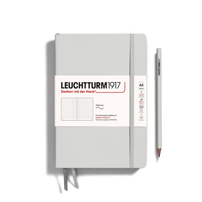 Блокнот Leuchtturm1917 Natural Colors A5 (14.5x21см) 61л в точку мягкая обложка, цвет:  Серый светлый