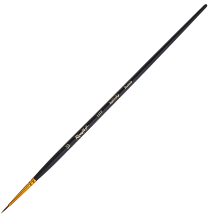 Кисть Roubloff колонок №1.5 круглая для акварели, гуаши и масла с короткой чёрной ручкой  купить в магазине товаров для рисования ArtCraft.Space