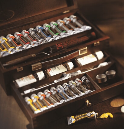 Набор масляных красок Royal Talens Rembrandt "Мастер" 24 цвета в деревянном  кейсе с аксессуарами купить в художественном магазине ArtCraft.Space