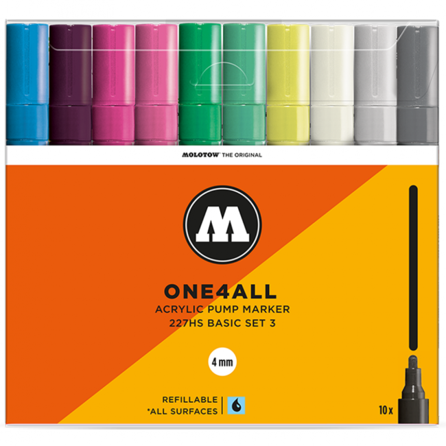 Molotow Набор маркеров ONE4ALL 227HS Basic-Set 3 10 шт 200479 4 мм