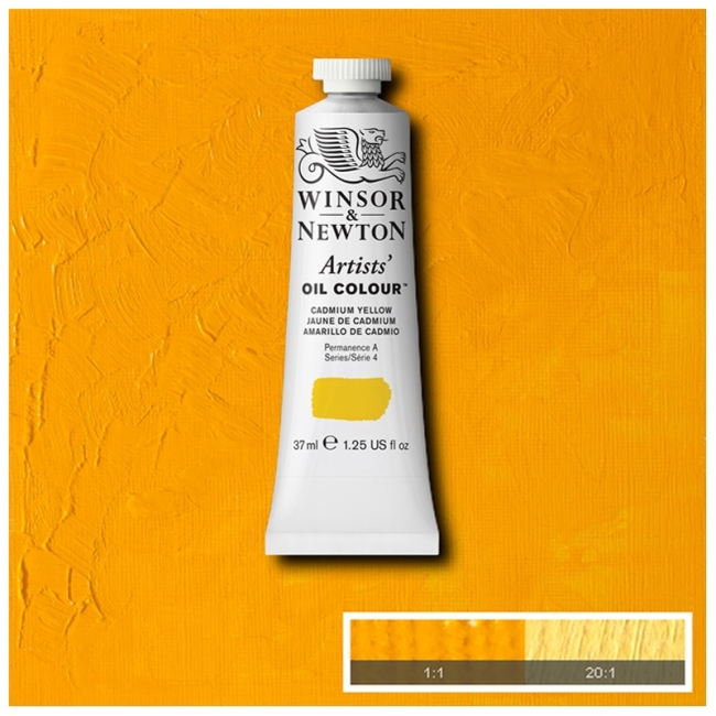 Масляные художественные краски, 37 мл, желтый кадмий