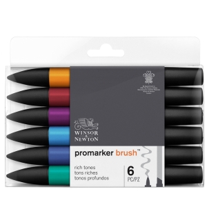 Набор маркеров "PROMARKER BRUSH" 6 насыщенных тонов