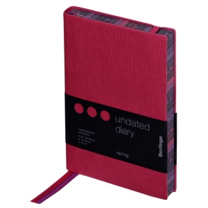 Ежедневник недатированный, В6, 160л., кожзам, Berlingo "Spring", фуксия, полноцветный срез