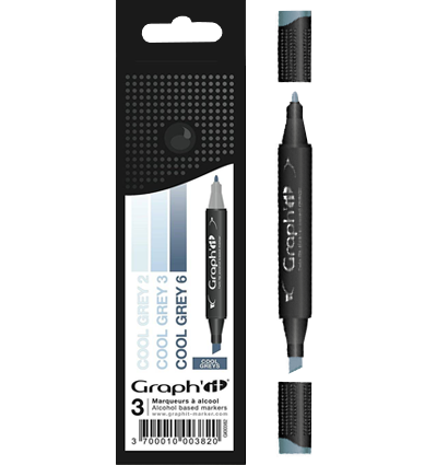 Набор маркеров для рисования Graph'It Classic Cool Greys 3 штуки (холодные серые) купить в магазине маркеров и товаров для рисования ArtCraft.Space с доставкой по РФ и СНГ