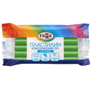 Пластилин Гамма "Классический", салатовый, 50г