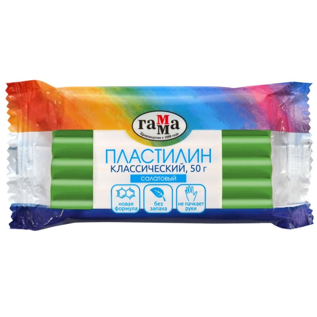Пластилин Гамма "Классический" для лепки поштучно салатовый 50г купить в художественном магазине ArtCraft.Space с доставкой по всему миру