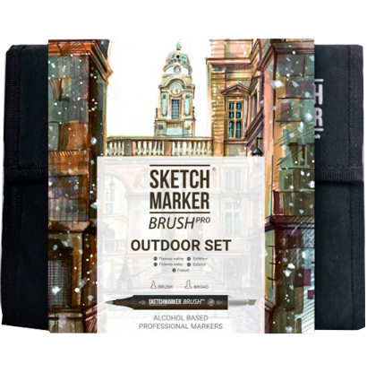 Набор 36 маркеров Sketchmarker Brush Pro "Пленэр" в пенале купить в магазине маркеров ArtCraft.Space с доставкой по всему миру