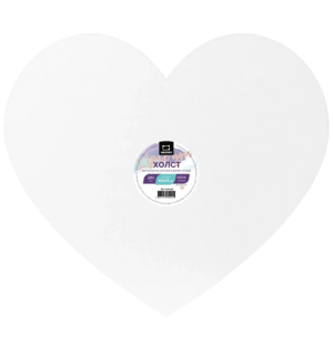 Холст на картоне Малевичъ в форме сердца, 40х35 см