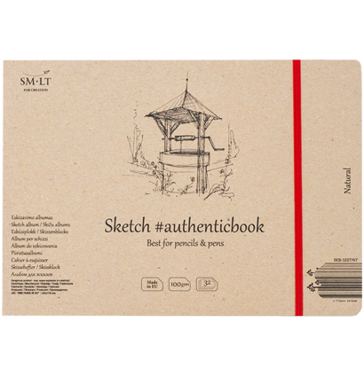 Скетчбук SMLT Natural Authentic Book универсальный 24.5x18 см / 32 листа / 100 гм купить в магазине для художников ArtCraft.Space с доставкой по РФ и СНГ