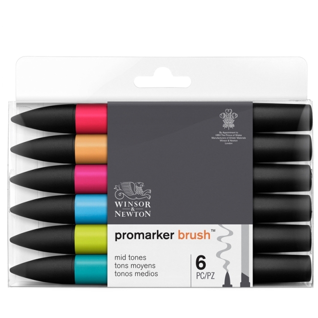 Набор маркеров "PROMARKER BRUSH" 6 нейтральных цветов