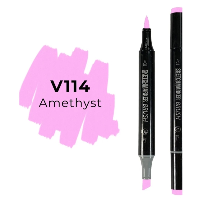 Маркер SKETCHMARKER Brush двухсторонний на спирт.основе цв.V114 Аметист