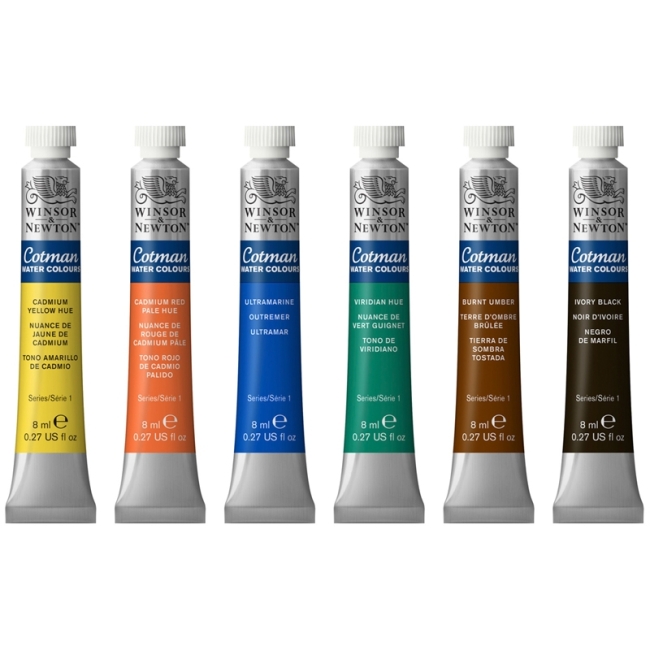Акварель Winsor&Newton "Cotman" для начинающих, 6цв, 8мл, туба, картон. коробка Акварель Winsor&Newton "Cotman" для начинающих, 6цв, 8мл, туба, картон. коробка