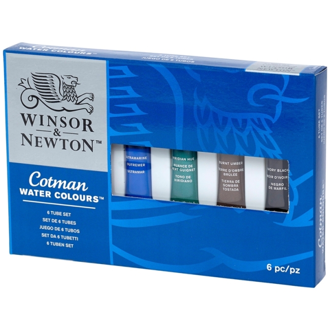 Акварель Winsor&Newton "Cotman" для начинающих, 6цв, 8мл, туба, картон. коробка Акварель Winsor&Newton "Cotman" для начинающих, 6цв, 8мл, туба, картон. коробка