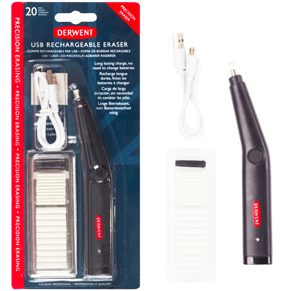 Ластик электрический Derwent с USB-зарядкой и сменными ластиками купить в художественном магазине ArtCraft.Space