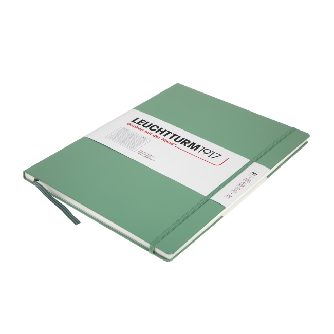Блокнот Leuchtturm1917 Master Slim A4+ (22.5x31.5см.), 100г/м2 - 123 стр. в линейку, твердая обложка, цвет: Шалфей