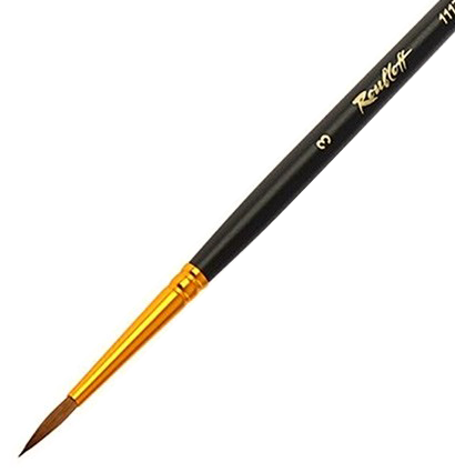 Кисть Roubloff колонок №3 круглая для акварели, гуаши и масла с длинной чёрной ручкой купить в художественном магазине ArtCraft.Space с доставкой по всему миру