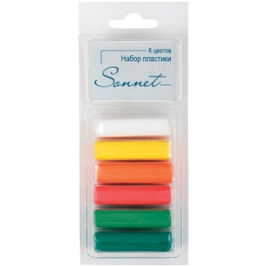 Набор пластики для лепки Сонет "Фруктовые цвета", 06цветов, 120г, блистер