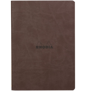 Блокнот Rhodiarama 90г/кв.м 14,8х21см точка 32л сшивка мягкая обложка шоколадный