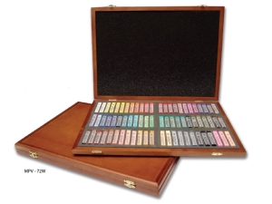 Пастель MUNGYO мягкая профессиональная 72 цвета, квадратная в деревянной коробке