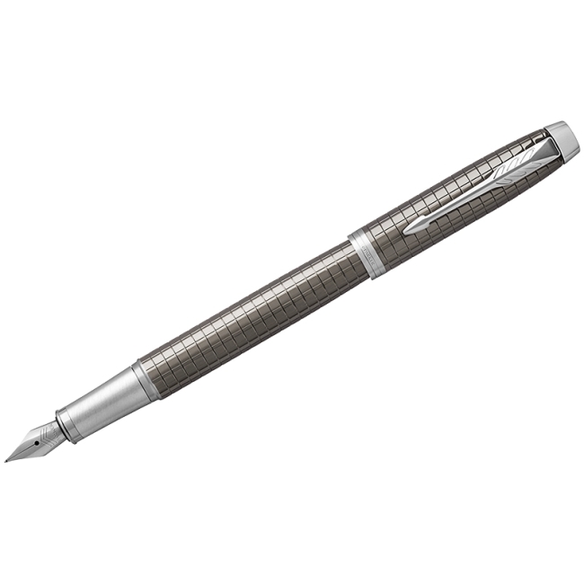 Ручка перьевая Parker "IM Premium Dark Espresso Ciselled CT" синяя, 0,8мм, подар. уп.