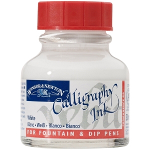 Тушь для каллиграфии (красная крышка), 30мл, белая