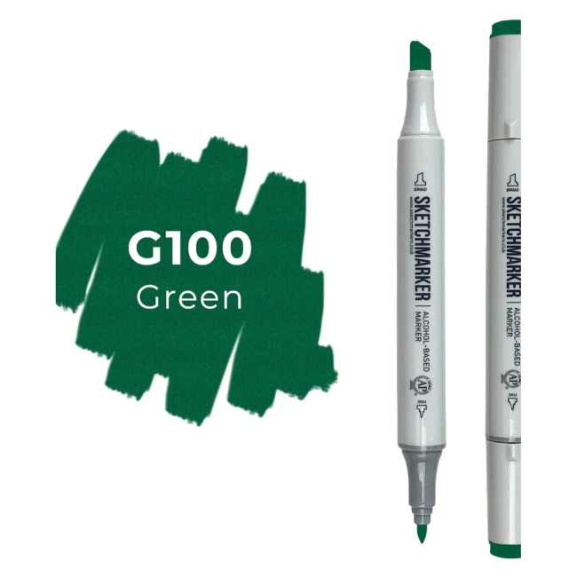 Маркер SKETCHMARKER двухсторонний на спирт.основе цв.G100 Зеленый