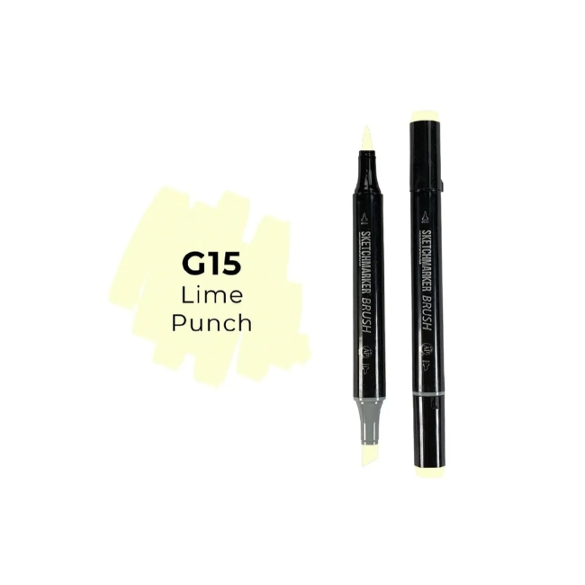 Маркер SKETCHMARKER Brush двухсторонний на спирт.основе цв.G15 Лаймовый пунш