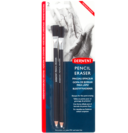 Набор ластиков-карандашей с кисточкой Derwent Pencil Eraser 2 штуки купить в художественном магазине ArtCraft.Space с доставкой по всему миру