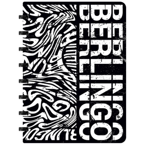 Бизнес-тетрадь А5+, 80л., Berlingo "Monochrome", клетка, на кольцах, с возм. замены блока, 80г/м2, пластик. обложка 700мкм, линейка-закладка