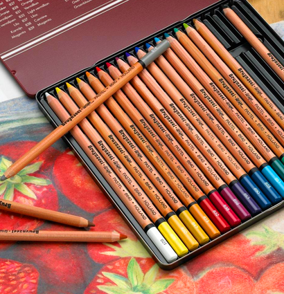 Пастельные карандаши Pastel Design Bruynzeel набор 48 цвета в выдвижном кейсе купить в магазине для художников ArtCraft.Space с доставкой по РФ и СНГ