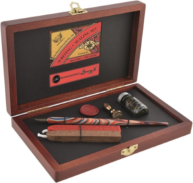 Набор для каллиграфии Manuscript Writing & Sealing из пера, держателя, печати и чернил в шкатулке 1 купить в художественном магазине ArtCraft.Space с доставкой по РФ и СНГ