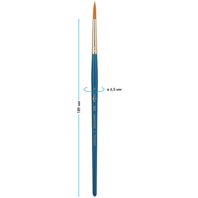 Кисть художественная синтетика Гамма "Галерея", круглая №6, короткая ручка