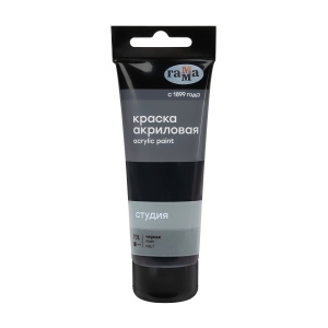 Краска акриловая художественная Гамма "Студия", 75мл, пластиковая туба, черная Краска акриловая художественная Гамма "Студия", 75мл, пластиковая туба, черная