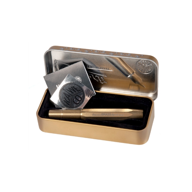 Ручка-роллер KAWECO BRASS Sport 0,7мм Латунный корпус (латунь) в подарочном футляре