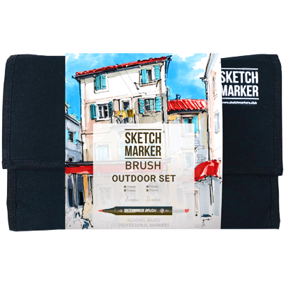 Набор маркеров Sketchmarker Brush / Скетчмаркер Браш "Outdoor - Плэнер" 24 цвета в сумке купить в магазине маркеров для рисования ArtCraft.Space с доставкой по РФ и СНГ