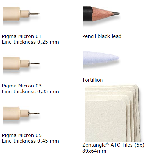 Набор Zentangle Tool Set Sakura Pigma 10 предметов линеры, карандаш, бумага купить в магазине ArtCraft.Space