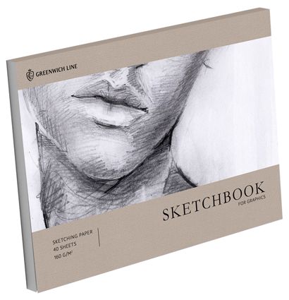 Скетчбук для графики и эскизов 40л., А4 Greenwich Line "Graphics. Outlines", на склейке, 160г/м2 Скетчбук для графики и эскизов 40л., А4 Greenwich Line "Graphics. Outlines", на склейке, 160г/м2