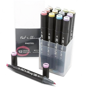 Набор скетч-маркеров Fat&Skinny Pastel 12 шт