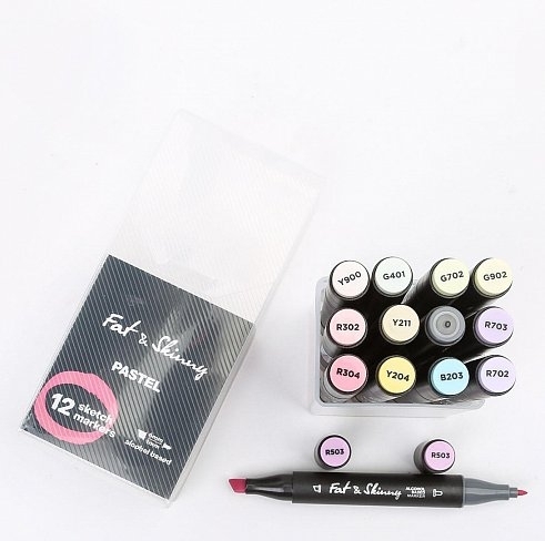 Набор скетч-маркеров Fat&Skinny Pastel 12 шт