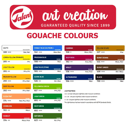 Гуашь Art Creation Gouache Combi Set набор красок 24 цвета в тубах 12 мл, кисти, альбом купить в художественном магазине ArtCraft.Space с доставкой