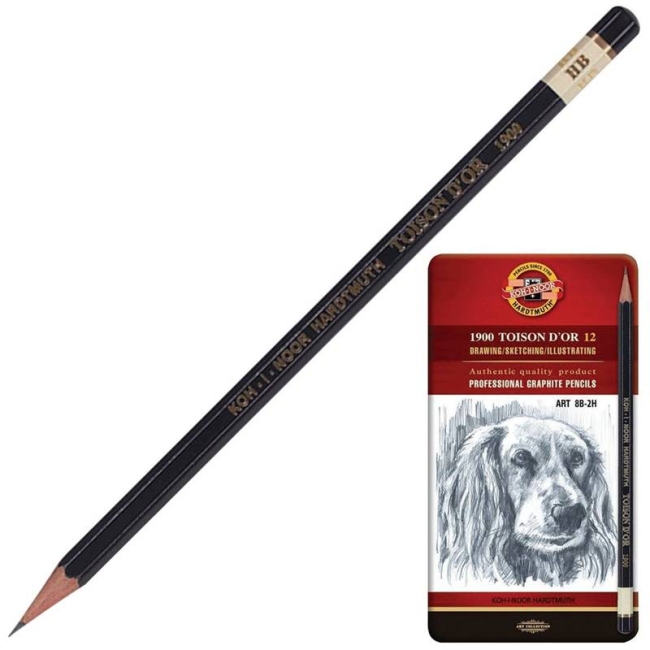 Набор карандашей чернографитых Koh-I-Noor Toison D'or 12 штук 8H-2H в пенале купить в художественном магазине ArtCraft.Space с доставкой по всему миру Набор карандашей чернографитых Koh-I-Noor Toison D'or 12 штук 8H-2H в пенале купить в художественном магазине ArtCraft.Space с доставкой по всему миру
