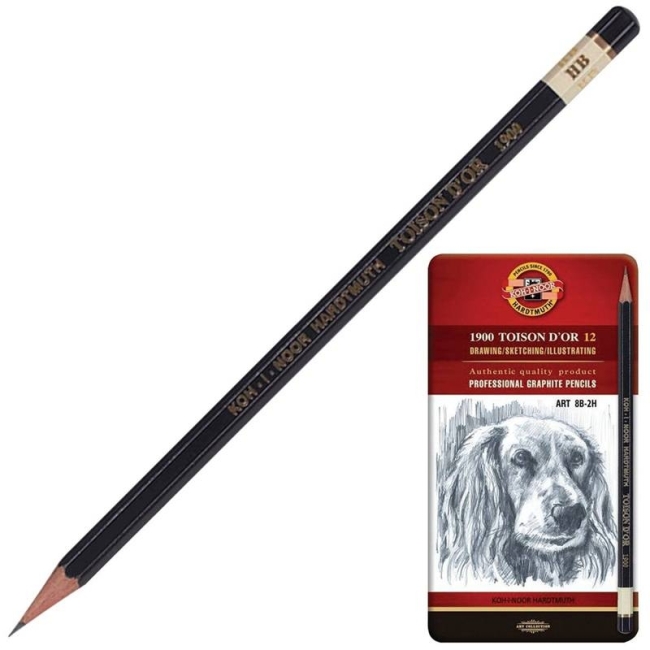 Набор карандашей чернографитых Koh-I-Noor Toison D'or 12 штук 8H-2H в пенале купить в художественном магазине ArtCraft.Space с доставкой по всему миру Набор карандашей чернографитых Koh-I-Noor Toison D'or 12 штук 8H-2H в пенале купить в художественном магазине ArtCraft.Space с доставкой по всему миру