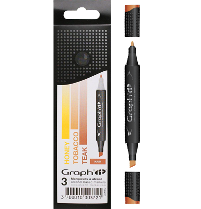 Набор маркеров для рисования Graph'It Classic Hair 3 штуки (оттенки коричневого) купить в магазине маркеров и товаров для рисования ArtCraft.Space с доставкой по РФ и СНГ
