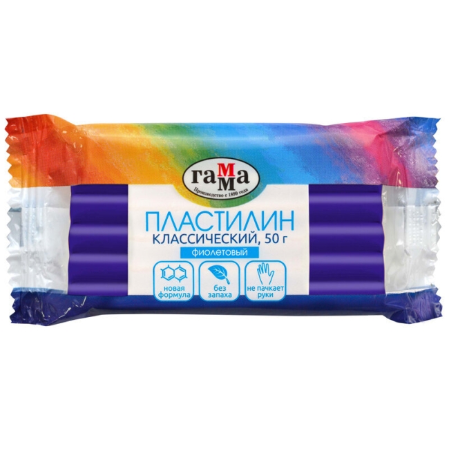 Пластилин Гамма "Классический" для лепки поштучно фиолетовый 50г купить в художественном магазине ArtCraft.Space с доставкой по всему миру