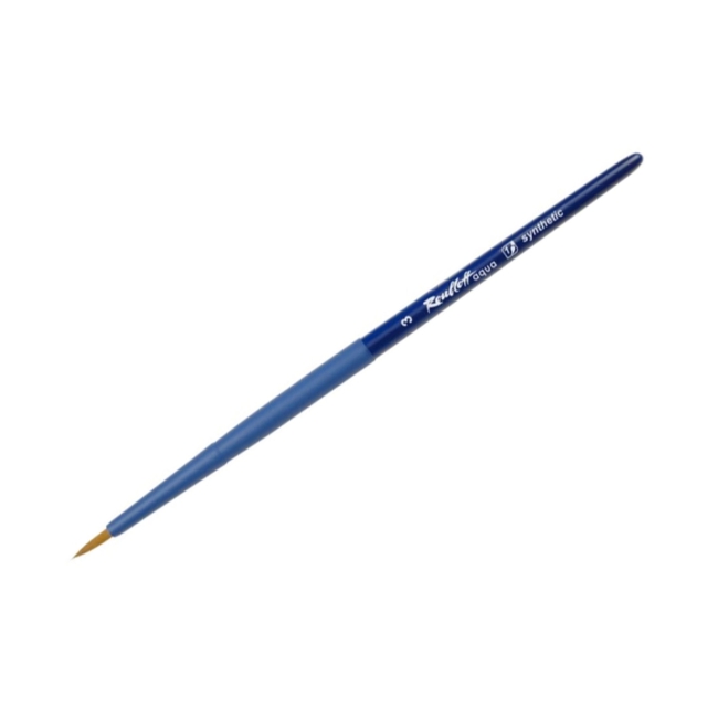 Кисть Roubloff Aqua Blue round синтетика коричн. круглая обойма soft-touch ручка короткая синяя №3